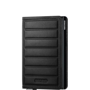 Sei Black Embossed Lines Slim wallet